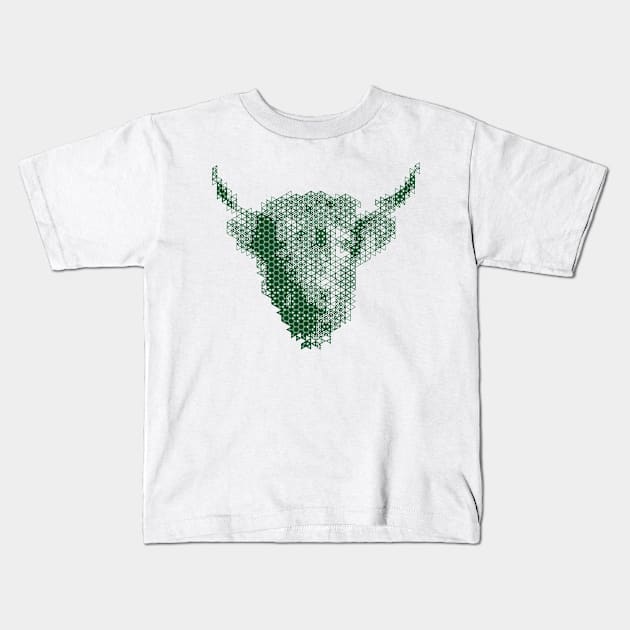 Kumiko Buffalo Animal Portrait Kids T-Shirt by shultcreative